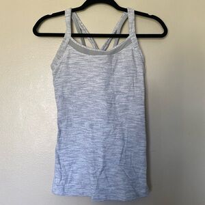 Lululemon Athletica Gray and White Tank Top